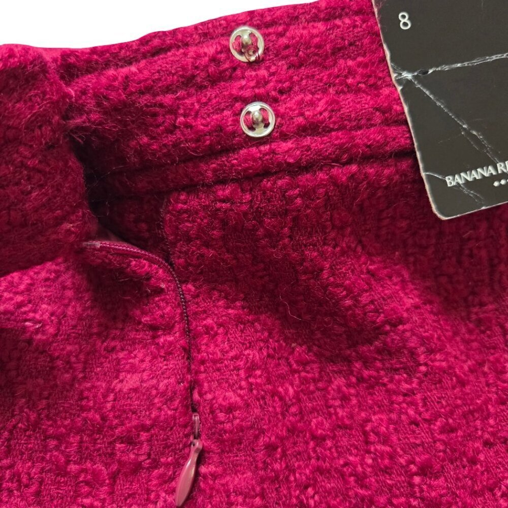 Banana Republic Skirt Women's Size 8 Red Wool Blend Pencil Skirt Business Twee - Picture 9 of 11